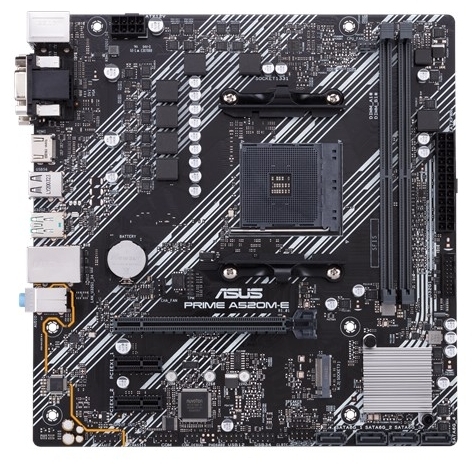Материнская плата ASUS Socket AM4 ( PRIME A520M-E ) AMD A520, 2x DDR4 DIMM, 2133-4600МГц. (Up to 64G