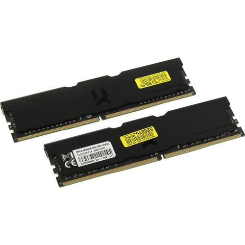 Память DDR4 16Gb (2x8Gb KIT) 3600MHz GOODRAM Iridium  Pro Deep Black IRP-K3600D4V64L18S/16GDC