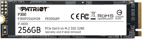Диск SSD M.2 PCI-E 256Gb PATRIOT P300 Series, M.2 PCI-E 3.0 x4, NVMe. Speed: Read-1700Mb/s, Write-11