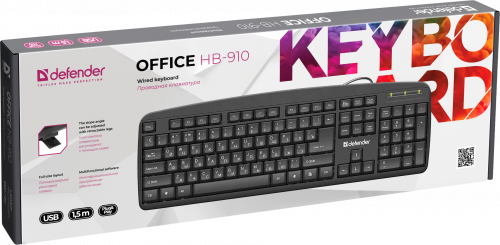 Клавиатура  Defender Office HB-910 Ru (чёрный), USB (45910) фото 2