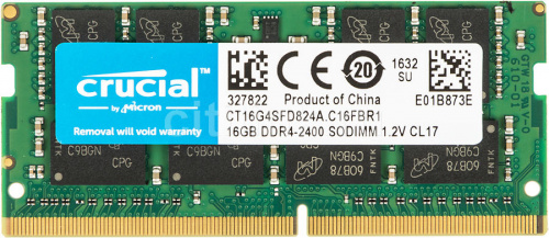 Модули памяти 16GB SODIMM DDR4-2400 (PC4-19200) <Crucial> CL-17. 1,2V ( CT16G4SFD824A )