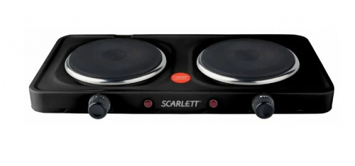 Плитка электрическая Scarlett SC-HP700S12 (2 конфорки / чугун / дисковый нагреватель/  мощность 2000