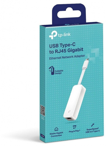 Сетевой адаптер TP-LINK UE300C USB 3.0 Type-C/Gigabit Ethernet, 1 порт USB 3.0 Type-C, 1 гигабитный  фото 2