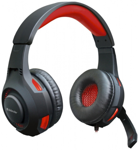 Наушники  с микрофоном Defender Warhead G-450,USB, красно-черный, подсветка, кабель 2,3 м  (64146)