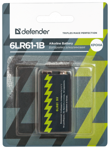 Батарейка  Defender 6LR61-1B Крона, в блистере 1 шт (56042)
