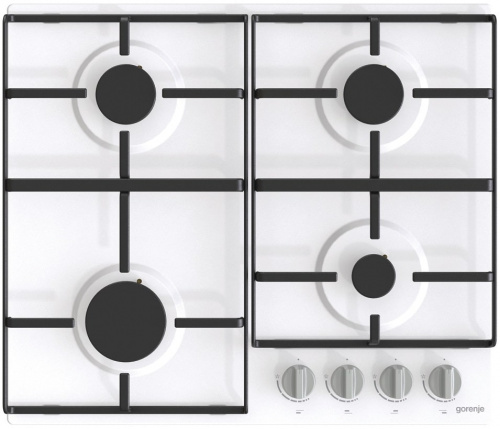 Поверхность газовая Gorenje G640EXW (Essential / белый / нержавеющая сталь / эмаль / XtraSurface)