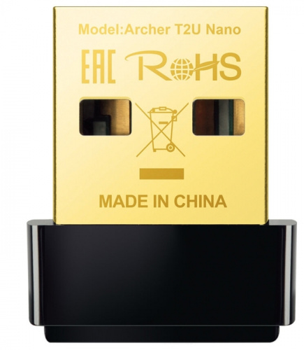 Сетевой адаптер беспроводной TP-LINK  Archer T2U Nano AC600 Двухдиапазонный 1T1R, до 433 Мбит/с на 5
