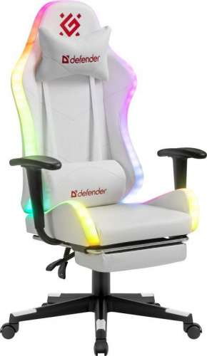 Игровое кресло Defender Watcher белый, подсветка,полиуретан, (64336)