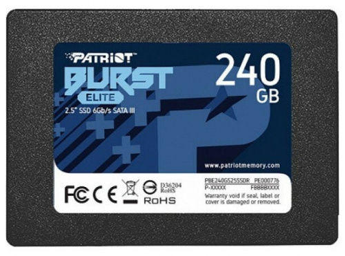 Диск SSD2.5" 240Gb PATRIOT Burst Elite series SATA3 (6Gb/s) Скорость записи/Скорость чтения - 320/45