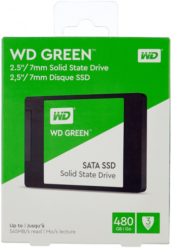 Диск SSD2.5" 480Gb WD Green SATA3 (6Gb/s), Speed: Read-545Mb/s, Write-525Mb/s. (WDS480G2G0A) Размеры фото 2