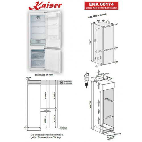 Холодильник встраиваемый KAISER EKK 60176 фото 2
