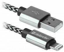 Кабель Defender ACH01-03T PRO, USB2.0(AM)-Lightning(M), 1м,2.1A (87809)