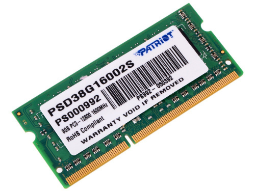 Память DDR3 SODIMM  8Gb 1600MHz Patriot 1.5V PSD38G16002S