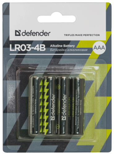 Батарейка  Defender LR03-4B AAA, в блистере 4 шт (56002)