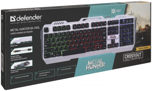 Клавиатура игровая Defender Metal Hunter GK-140L RU (45140) фото 4
