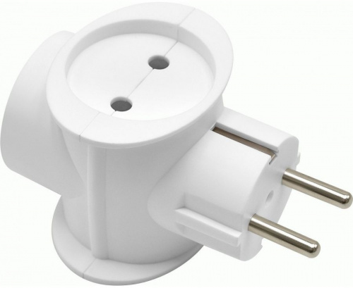 Тройник Defender TG-04 (99111)3 розетки,заземление,белый