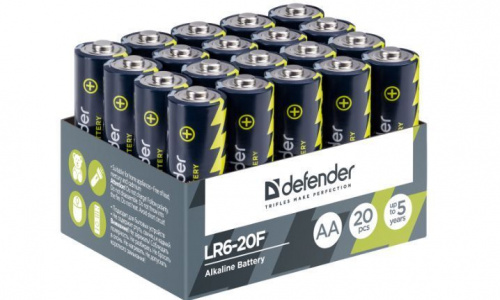 Батарейка  Defender LR06-20F AA, 20 шт (56014)