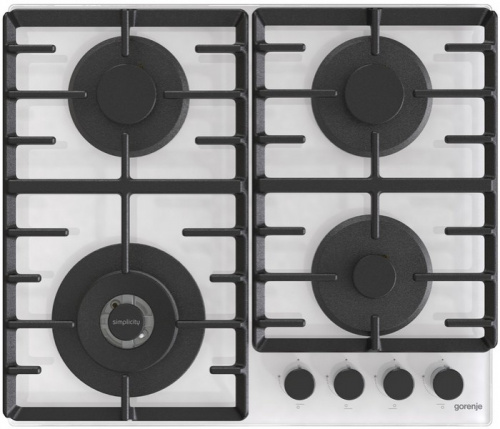Поверхность газовая Gorenje GTW642SYW (Simplicity 2.1 / белый / закаленное стекло / чугун / WOK) по цене Поверхность газовая Gorenje GTW642SYW (Simplicity 2.1 / белый / закаленное стекло / чугун / WOK)