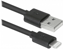 Кабель Defender ACH01-03BH черный, USB(AM)-Lightning, 1м (87478)