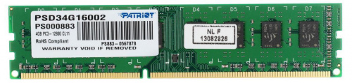 Память DDR3  4GB 1600MHz Patriot PSD34G16002