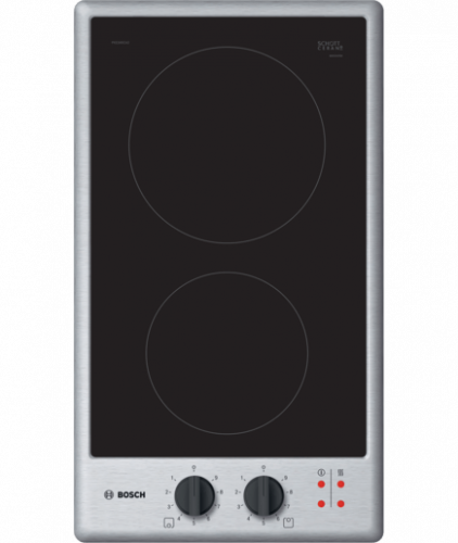 Поверхность электрическая Bosch PKE345CA2E (Serie2 / Domino / черный/нерж / стеклокерамика / 2 конфо