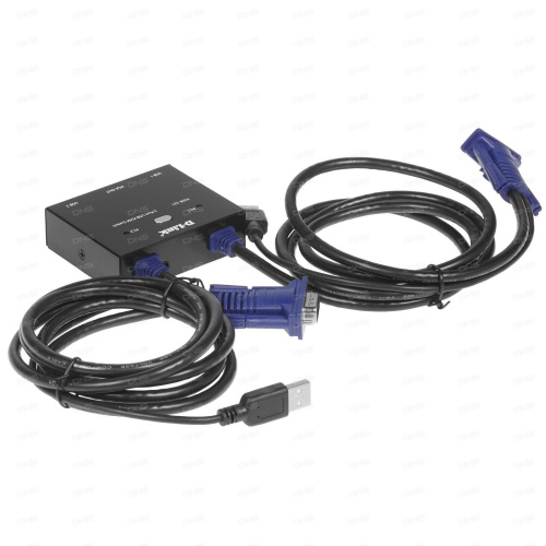 Коммутатор консоли 	D-Link KVM-221/C1A, 2-port KVM Switch with VGA, USB and Audio ports.Control 2 co фото 2