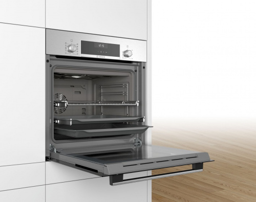 Духовой шкаф Bosch HBJ558YS0Q (Serie 6 / нерж / EcoClean Direct / телескоп / LED-дисплей / 3D-HotAir фото 2