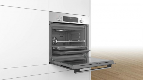 Духовой шкаф с добавлением пара Bosch HIJ557YS0R (Serie6 / нерж / EcoClean / телескоп / LED-дисплей  фото 2