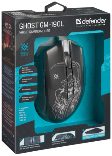Мышь игровая Defender Ghost GM-190L,(52190) фото 5
