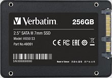 Диск SSD2.5" 256Gb Verbatim Vi550 S3 series, 3D NAND, SATA3. Контроллер: Phison PS3111. Speed: Read-