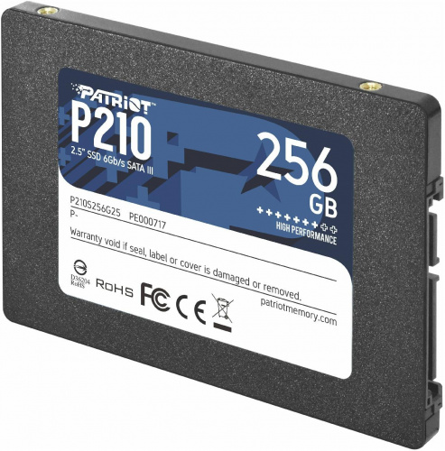 Диск SSD2.5" 256Gb PATRIOT P210 series SATA3 (6Gb/s) Скорость записи/Скорость чтения - 400/500 Мб/с 