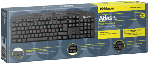 Клавиатура  Defender Atlas HB-450 Ru (чёрный), USB (45450) фото 2