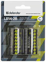 Батарейка  Defender LR14-2B C, в блистере 2 шт (56032)