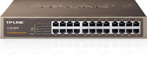 Коммутатор TP-LINK TL-SF1024D 24-port 10/100M Switch, 24 10/100M RJ45 ports, 1U 19-inch rack-mountab