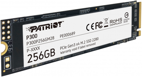 Диск SSD M.2 PCI-E 256Gb PATRIOT P300 Series, M.2 PCI-E 3.0 x4, NVMe. Speed: Read-1700Mb/s, Write-11 фото 2