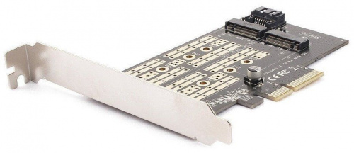 Адаптер AgeStar AS-MC02  PCI-E для M.2 SATA SSD+M.2 NVME SSD Card фото 2
