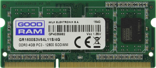 Память DDR3 SODIMM  4Gb 1600MHz GOODRAM 1.35V GR1600S3V64L11S/4G