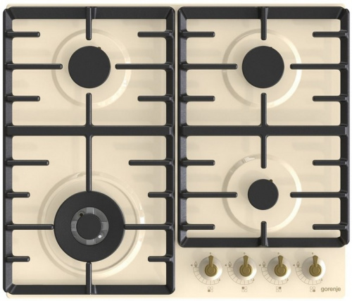 Поверхность газовая Gorenje GW642CLI (Classico / беж / нержавеющая сталь / чугун / WOK)