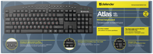 Клавиатура  Defender Atlas HB-450 Ru (чёрный), USB (45450) фото 3