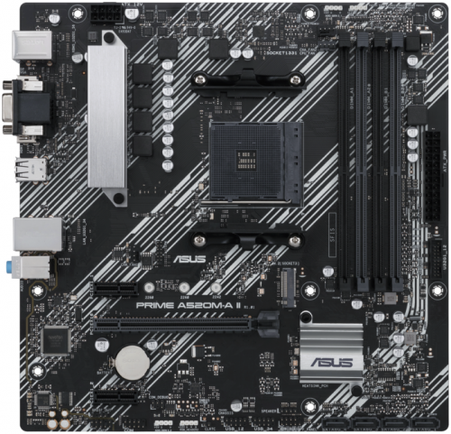Материнская плата ASUS Socket AM4 ( PRIME A520M-A II ) AMD A520, 4x DDR4 DIMM, 2133-4800МГц. (Up to 