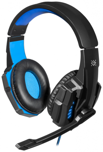 Наушники  с микрофоном Defender Warhead G-390LED чёрный+синий,(64039) фото 2