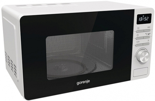 Микроволновая печь Gorenje MO20A3W (20 л, 800 Вт, переключатели кнопки, дисплей, белый/черный)