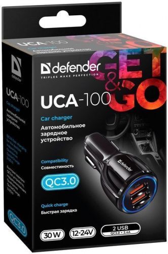 АЗУ Defender UCA-100 2xUSB,QC3.0 + 2.4A (83833) фото 2