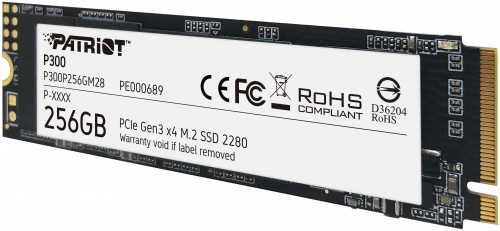 Диск SSD M.2 PCI-E 256Gb PATRIOT P300 Series, M.2 PCI-E 3.0 x4, NVMe. Speed: Read-1700Mb/s, Write-11 фото 3