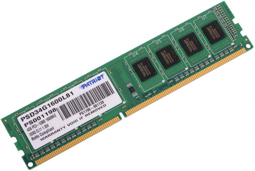 Память DDR3  4GB 1600MHz Patriot 1.35V  PSD34G1600L81