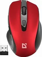Мышь беспроводная Defender Prime MB-053,красный,(52052) бесшумн.